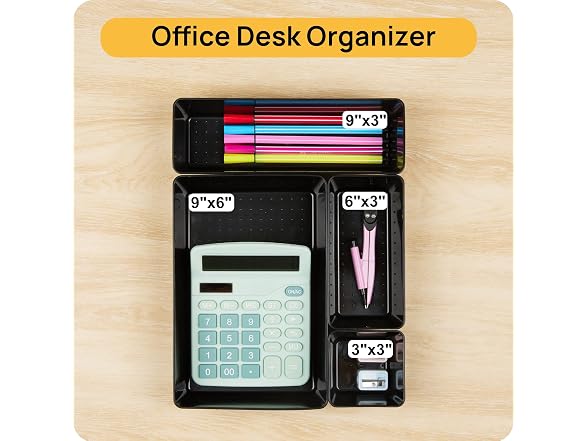 Vtopmart Black 25 PCS Plastic Drawer Organizer