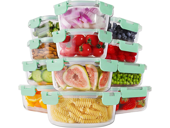 HOMBERKING 24pc Glass Food Containers