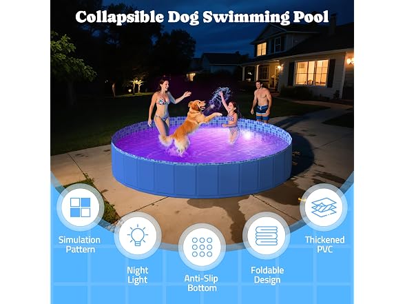 Pawtners Foldable Kiddie Pool with Light