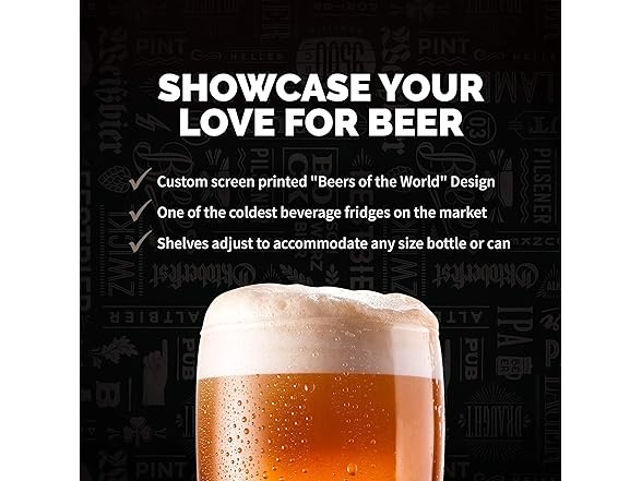 Newair Freestanding Beverage Beer Design Fridge - 126 Cans