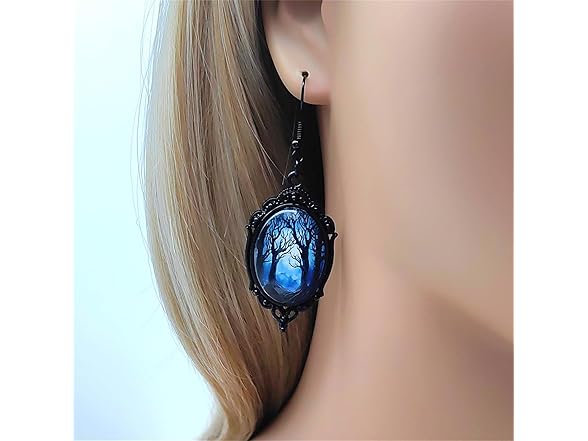 Gothic Cameo Earring Necklace Set