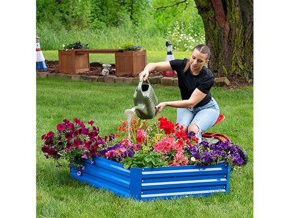 Sunnydaze Galvanized Raised Garden Bed