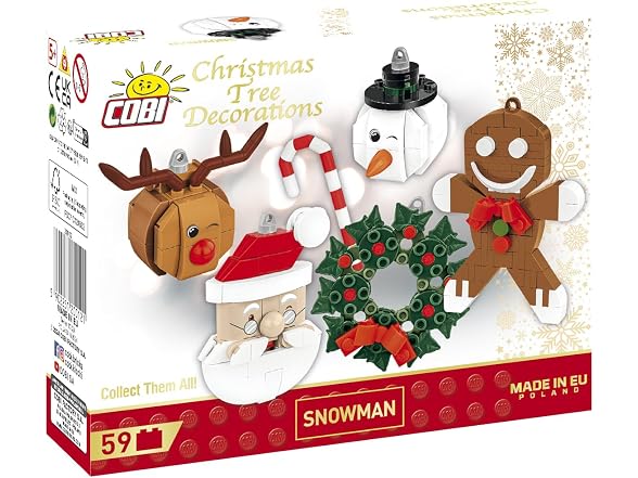 COBI Holiday Ornaments Building Set, 59 Pieces