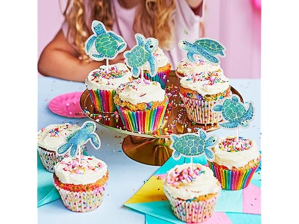 PHOHUI HAVE A NICE TIME Turtles Cupcake Toppers Baby 