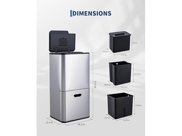 MOVECOM 16 Gal Pull-Out Compost Bin Silv