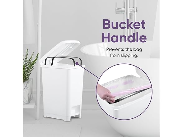 Superio Slim Step On Pedal Plastic Trash Can