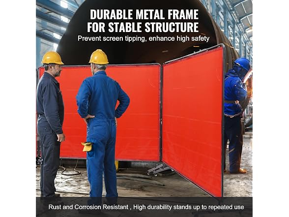 Welding Screen with Frame, 6' x 8' 3 Panel