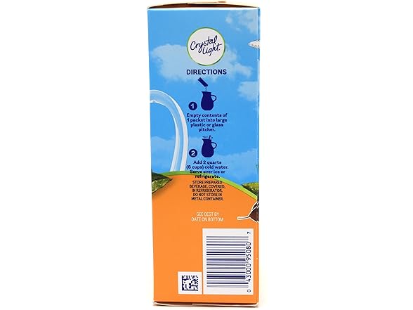 6PK Crystal Light Peach Iced Tea Drink Mix, 12-Quart Canister