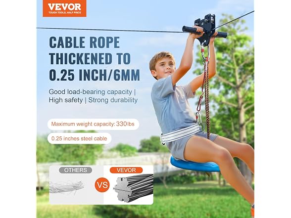 VEVOR Zipline Kit for Kids and Adult
