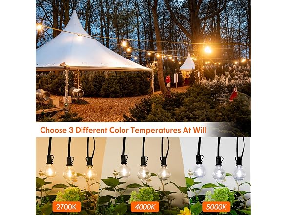 Bosceos 100FT G40 Outdoor String Lights - Gallery 2