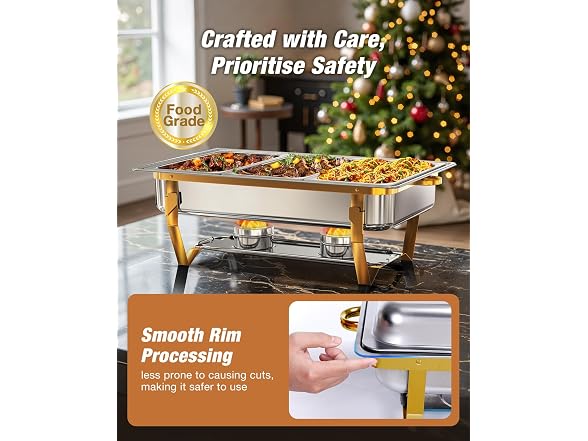 WARMOUNTS Gold Chafing Dishes 9QT 4 PK