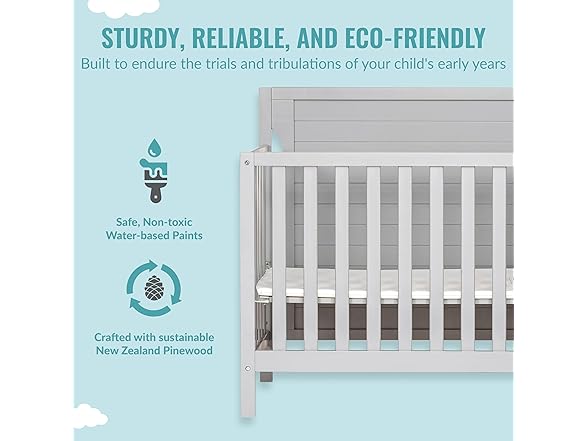 Dream On Me Bellport 4-in-1 Mini Crib