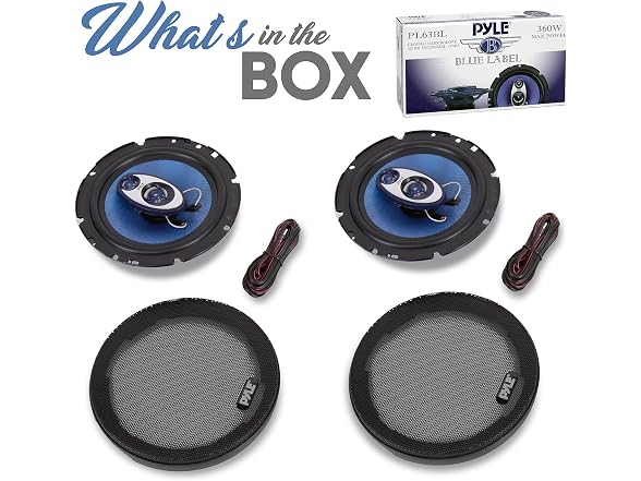 Pyle 6.5" 3-Way 360W Car Speaker (Blue)