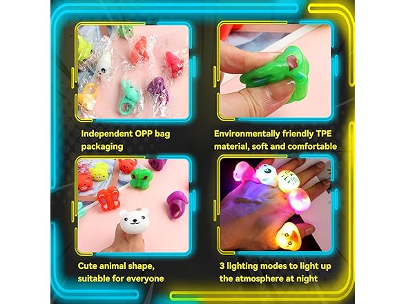 24 Pack LED Light Up Rings