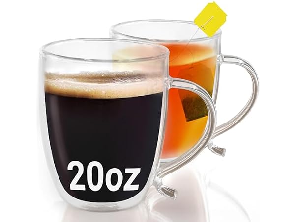 $15.99, Was $44.95, 64% Off! Double Wall Glass Coffee Mugs 2-Pack dealfomo