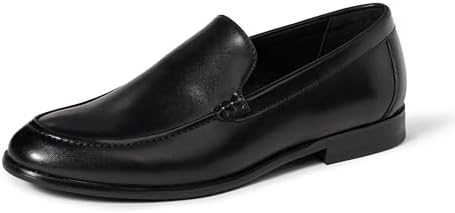 Amazon Essentials Men's Venetian Loafers, Black Faux Leather, 12