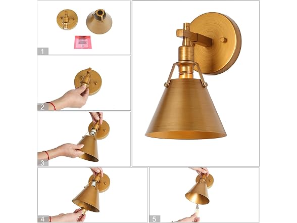 KSANA Antique Gold Wall Sconce 1-Light