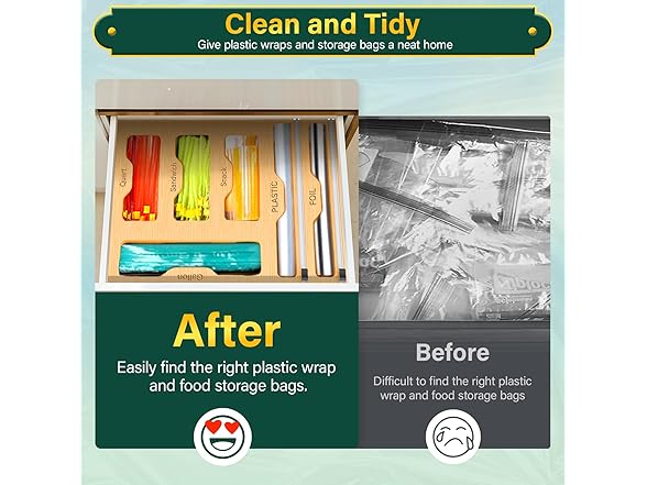 Bag Organizer and Plastic Wrap Dispenser