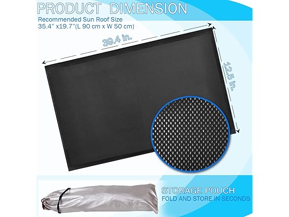 Zone Tech SS0022 Car Mesh Sun Roof Magnetic Shade