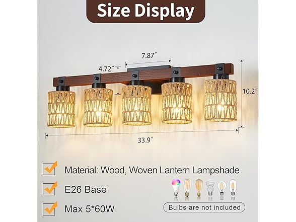 Aixialin Rustic Vanity Light Fixture