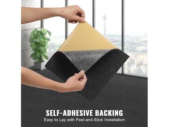 Carpet Tiles Peel and Stick, 12” x 12” Squares