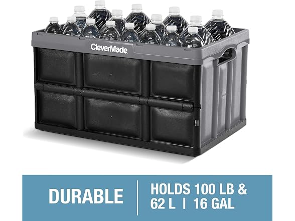 CleverMade Collapsible Storage Bins 62L (3-Pack)