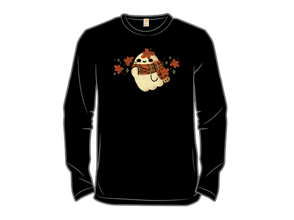 Autumn Ghost with Scarf and Leaves