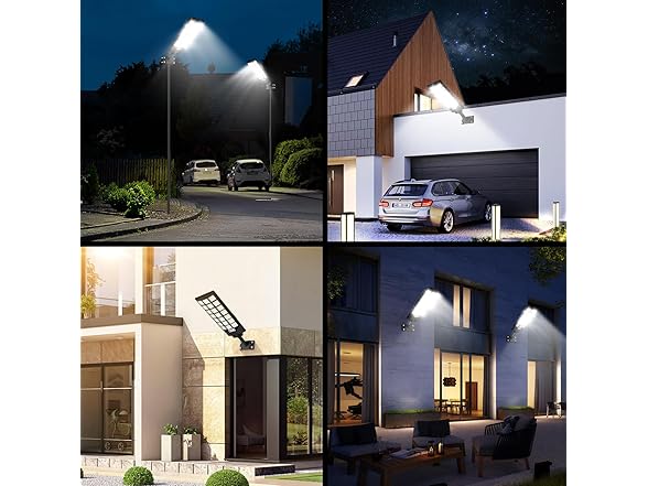 Brightever 2-Pack Solar Street Lights Outdoor, 8500K Waterproof