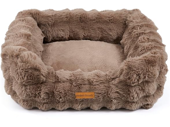 Modern Threads Brushed Long Pile Rabbit Fur Cuddler Dog Bed