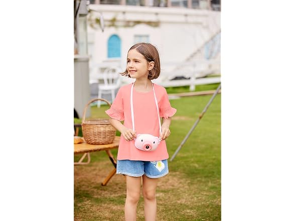 Arshiner Kids (4) Girls Casual Loose Lace Short Sl