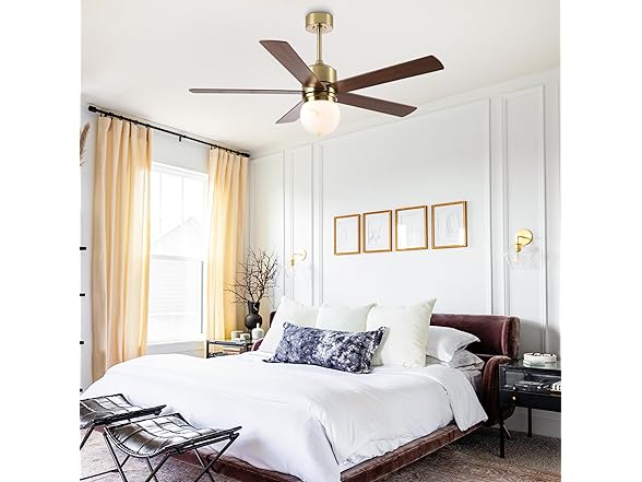 Parrot Uncle F6034GD 52 Inch Gold Ceiling Fans with Lights