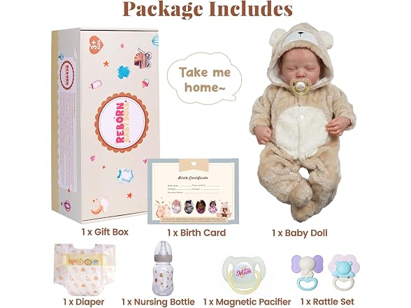 BABESIDE 17" Reborn Baby Doll, Boy