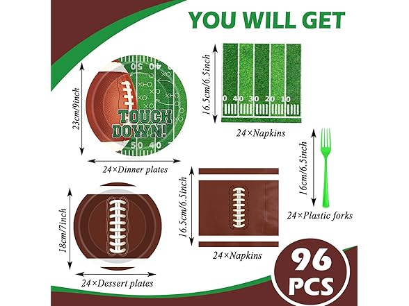 Football Party Supplies Decorations Set