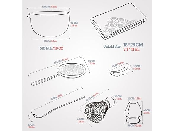 TEANAGOO 7 Pcs Matcha Set