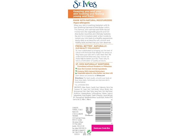 St Ives Nourish and Soothe Oatmeal Shea 21oz