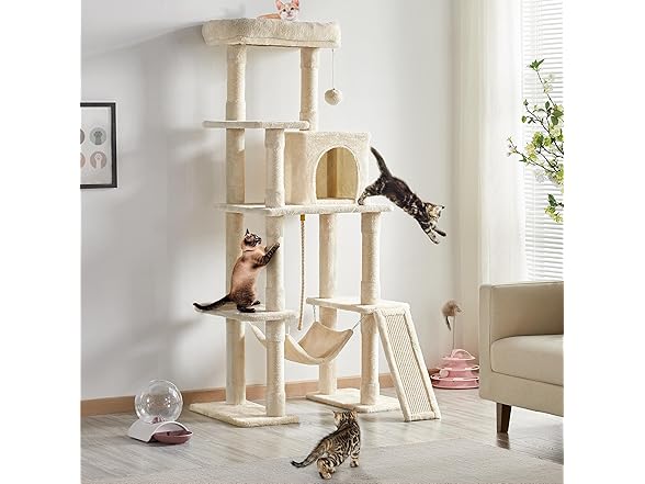 Yaheetech Cat Tree, 63 Inches Multi-Leve