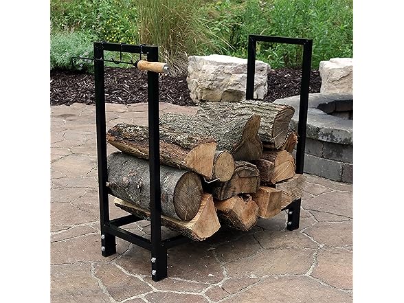 Sunnydaze Firewood Log Rack with Cover 30"