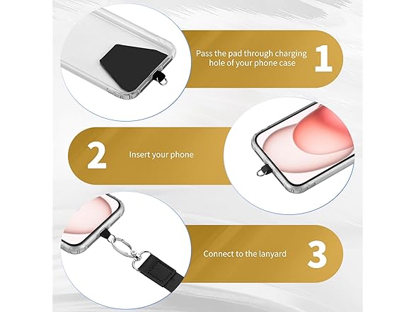 Cell Phone Lanyard with Patches 4-Pack