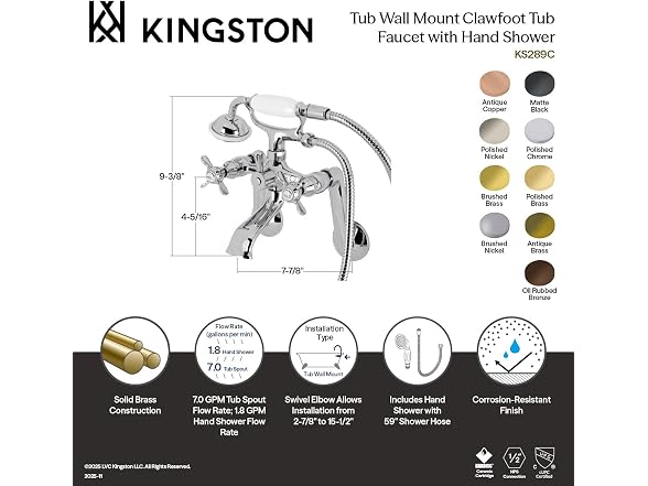 Kingston Brass Tub Faucet with Hand Shower