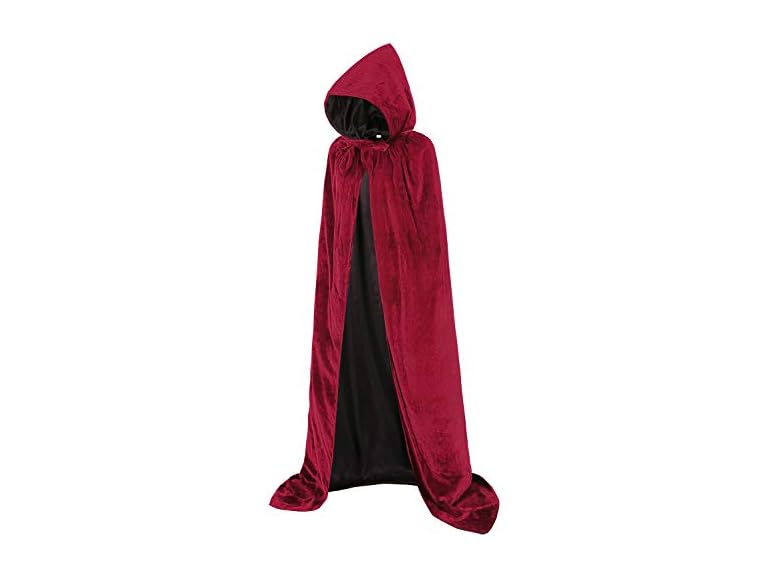 ALIZIWAY (S) Hooded Cape Reversible Velvet Cloak