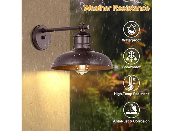 Bosceos 2-Pack Brown Outdoor Wall Sconce