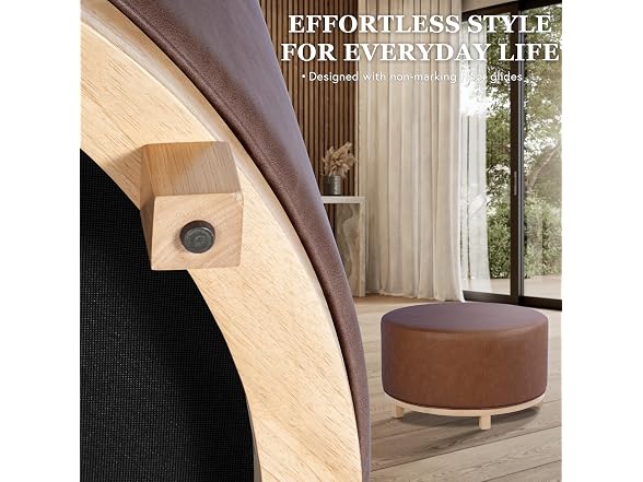 HomePop 32in Haven Ottoman Chestnut