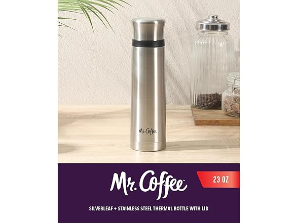 Mr. Coffee Silverleaf 23 oz SS Thermal Bottle