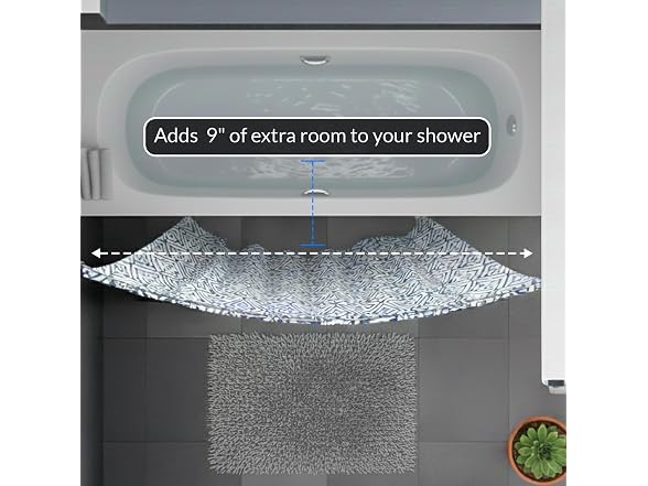 HIGHCRAFT Curved Shower Curtain Rod 73"
