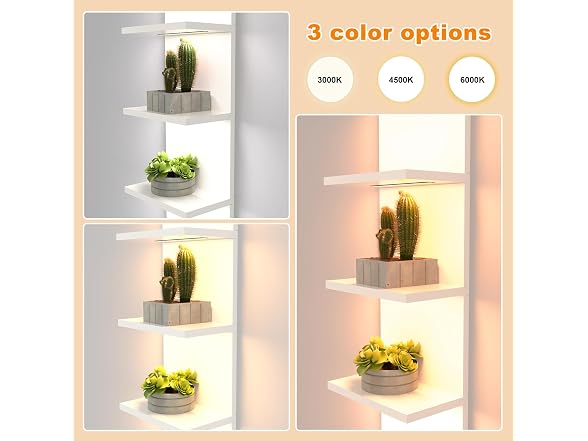 Bloddream 5 Tier Wall Shelves with LED Light