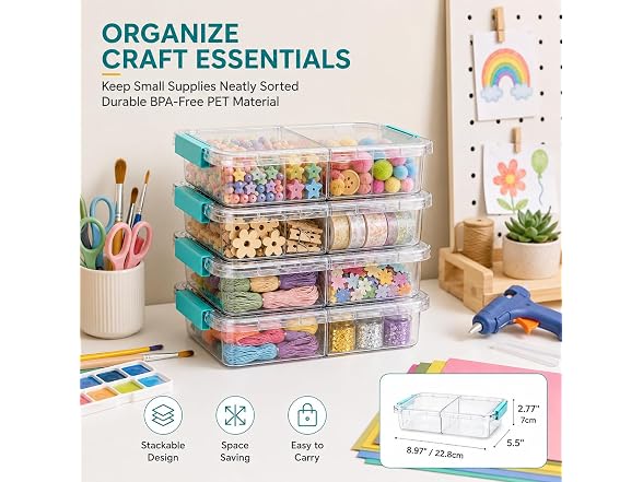 Vtopmart 8 Pack Clear Pencil Box