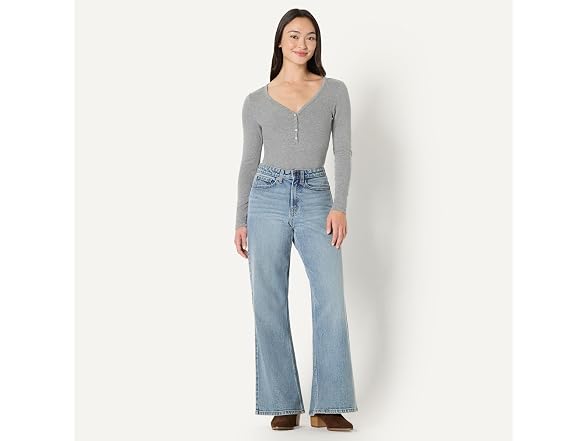 Amazon Essentials Women Slim-fit Henley T-shirt