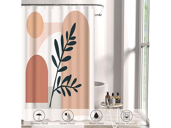 Quinnsus Abstract Boho Shower Curt Mid