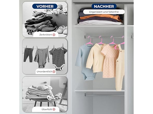 SereneLife 20 Pack Plastic Kids Hangers Pink