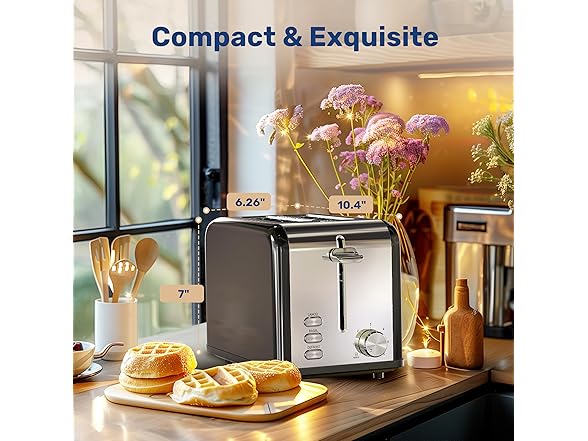 YSSOA 2-Slice Stainless Steel Toaster